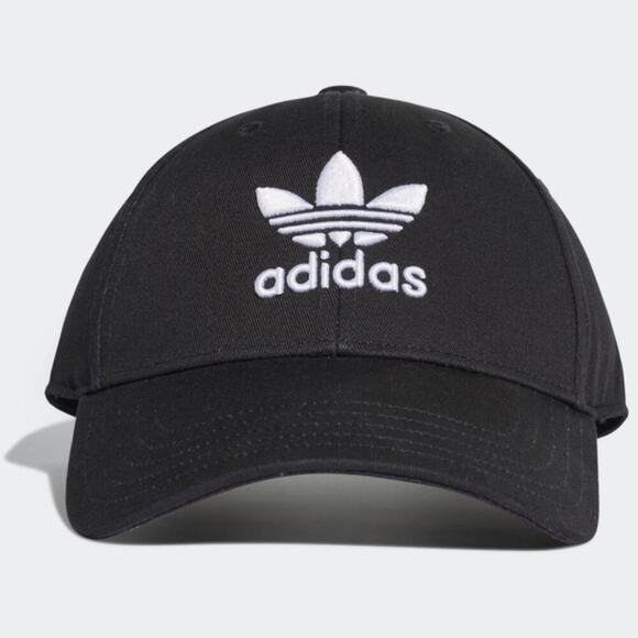 Adidas Trefoil Baseball Cap Black & White Size S / M - Picture 1 of 6